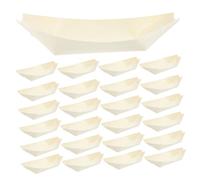 MAGICLULU Barcos De Madera Desechables 6 Pulgadas, Platos y Bandejas Rústicas Para Sushi y Aperitivos, 50 Piezas, Platos Ecológicos Para Fiestas y Catering