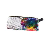MAGICLULU Bolsa De Lápiz De Sirena Bolsa De Brillo Brillante Estuche De Lapices Arcoiris Bolsa De Maquillaje con Purpurina Bolsa De Lápiz De Lentejuelas Rubor Casa De Molusco Doble Cara