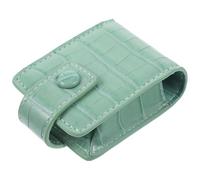 MAGICLULU Bolsa de Lápiz Labial Verde con Espejo Pequeño, Estuche Portátil de PU para Maquillaje y Viaje, Puede Contener Tres Pintalabios, Diseño Elegante y Práctico