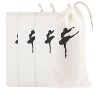 MAGICLULU Bolsas de Lona Cordón para Zapatillas de Ballet 13x27 Cm, Set de 4 Unidades, Bolsa de Almacenamiento para Zapatos de Punta y Accesorios de Danza, Adecuado para Bailarinas