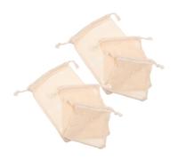 MAGICLULU Bolsas Organizadoras De Fruta y Verduras De Malla De Algodón 6 Piezas Tamaños Variados (15x18, 10x11, 12x14 Cm) Cordón Ajustable Reutilizables para Almacenamiento Doméstico Ecoamigable