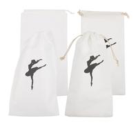 MAGICLULU Bolsas para Zapatos de Ballet Cordón, Bolsa de Tela Transpirable, Tamaño 13x27 Cm, Pack 4 Unidades, Portátil para Transportar Zapatillas de Baile y Almacenar Púas, Uso Diario para Bailarinas
