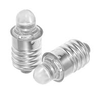 MAGICLULU Bombilla LED Miniatura E10 3v para Linterna, 2 Unidades, Base de Rosca Metálica y Vidrio, Compacta y Durable para Iluminación Portátil y Reparación en Hogar y Camping