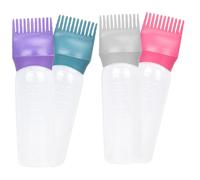 MAGICLULU Botellas Aplicadoras para Teñir el Cabello 4 Unidades 120 Ml Plástico Colores Surtidos con Peine para Salón Peluquería Uso Profesional y Limpieza en Seco