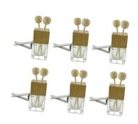 MAGICLULU Botellas Difusoras De Aroma Para Coche 6 Piezas 8ml Reciclables Cubierta De Madera Para Uso Automóvil y Baño Ambientador De Aceite Esencial Aromático