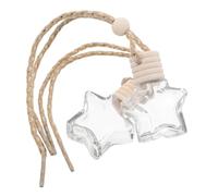 MAGICLULU Botellas Difusoras de Aromaterapia para Coche de Vidrio Vacías de 10ml Colgante de Hilo Dorado en Forma de Estrella, Paquete de 2 Unidades para Ambientador Interior