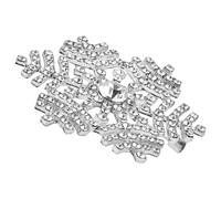 MAGICLULU Broche de Copo de Nieve de Aleación Plateada Gemas de Imitación Broche Decorativo para Ropa y Accesorios de Invierno Mujer para Bodas y Cumpleaños Bisutería Elegante