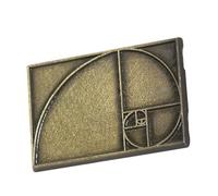 MAGICLULU Broche de Solapa Rectangular de Metal Diseño Gráfico de Proporción Áurea, Estilo Retro Vintage, Pin de Insignia Matemática Adecuado para Profesores y Regalos Educativos