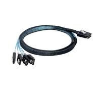 MAGICLULU Cable Negro Mini Sas 8087 a 4 Puertos Serial Ata de Cobre Minimiza Impacto de Flujo de Aire, Conecta Puertos Sff-8087 a 4 Discos Duros para Servidores