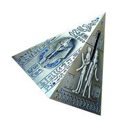 MAGICLULU Caja de Ahorro Pirámide Grande de Aleación Metálica en Color Bronce, Hucha Piramidal Creativa para Guardar Monedas y Billetes, Alcancía Vintage para Decoración y Obsequio Infantil