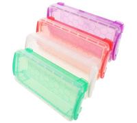 MAGICLULU Caja de Lápices de Plástico PP Multifunción, 4 Piezas, Resistente y No se Deforma, Estuche Apilable para Almacenamiento Escolar y Oficina
