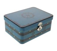 MAGICLULU Caja De Lata De Metal Vintage Con Cerradura Y Tapa Caja De Hojalata Vacía De Baratija De Recuerdo Lata De Té Rectangular Hucha s De Dulces Para Galletas De