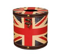 MAGICLULU Caja de Pañuelos Estilo Inglaterra de Cuero Clásico, Dispensador Moderno para Papel Facial, Porta Pañuelos Elegante para Baño y Hogar, Diseño Funcional y Duradero