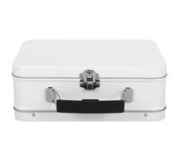 MAGICLULU Caja Metálica con Cerradura y Tapa Abatible Caja Retro para Almacenamiento de Joyas Dulces y Recuerdos Diseño Portátil con Asa