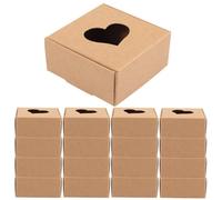 MAGICLULU Cajas de Embalaje para Jabón Hecho a Mano 40 Unidades Caja Kraft Pequeña 65X65X30 MM con Ventana Corazón Hueca Estuche Vintage para Regalos Pastelería y Fiestas