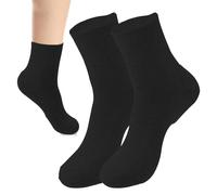 MAGICLULU Calcetines Hidratantes para Hombre Talla 40-44 Calcetines de Algodón 100% para Piel Seca y Agrietada Reparador para Talones Agrietados Color Negro 2 Pares