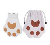 MAGICLULU Calentador de Manos de Silicona con Capacidad de 250ml en Forma de Pata de Gato, Incluye Bolsa de Tela para Mantener el Calor E Inyección de Agua