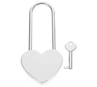 MAGICLULU Candado Pequeño con Llave en Forma de Corazón Color Plateado para Diario y Caja de Almacenamiento Candado para Casilleros Pequeños y Mochilas Uso Multiusos para Proteger