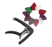 MAGICLULU Capo y Púas para Guitarra y Ukelele Preciso con Mecanismo de Liberación Rápida Ligero y Compacto Accesorios Resistentes para Músicos y Tocadores de Cuerdas