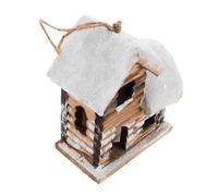 MAGICLULU Casita de Madera LED con Luces Cálidas para Decoración Navideña Mini Pueblo Invernal con Nieve para Adorno de Árbol Centro de Mesa Festivo y Escena de Invierno Hogar