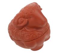 MAGICLULU Cazuela de Cerámica en Forma de Oveja de 300ml con Tapa, Olla para Guisar y Sopa, Material de Barro Marrón, Fácil Limpieza y Prevención de Pérdida de Agua