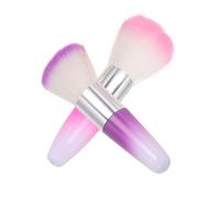 MAGICLULU Cepillo para Polvo de Uñas y Limpiador de Manicura 2 Piezas Tamaño Compacto Cerdas Suaves para Polvo Post-lima Profesionales y Uso Personal Color Rosa y Morado Portátil