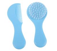MAGICLULU Cepillo y Peine para Recién Nacidos Azul Cerdas Suaves para Cuidado del Cabelludo y Costra Láctea Kit de Aseo Infantil con Mango Ergonómico para Bebés