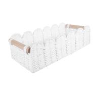 MAGICLULU Cesta con Asas Recortadas Ergonómicas de Almacenamiento de Cuerda de Papel en Color Claro Textura Orgánica Suave y Estructura Rectangular para Uso Fregadero Habitación Infantil