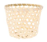 MAGICLULU Cesta Mimbre Decoración del Hogar Pequeño Papelera Decorativo Tejido Bandeja Sala De Estar Cestos Almacenaje Canasta Tejida para El Hogar Canasta De Huevos Tejida Khaki Bambú