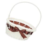MAGICLULU Cesta Tejida a Mano, Cesta de Ratán Sintético, Plástico, Portátil, Decorativa, para Frutas, Pan y Flores de Boda Reutilizable
