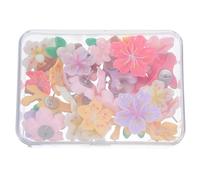 MAGICLULU Chinchetas Decorativas de Resina Diseño de Flores, 30 Unidades, Pequeñas Chinchetas Estéticas para Manualidades, Oficina y Tablones de Anuncios, Sujetan Papel y Fotos