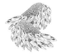MAGICLULU Clips para Zapatos de Mujer Alas en Ángulo de Aleación de Zinc Plateada, 2 Piezas Versátiles y Resistentes para Decoración de Zapatos y Eventos