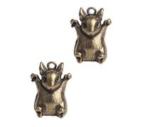 MAGICLULU Colgante de Ratón 2 Piezas Decoración Colgante de Rata Figura Decorativa de Ratón para Llavero Accesorio de Bricolaje Amuleto Suerte para Obsequio y Uso Diario
