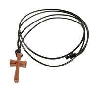 MAGICLULU Collar de Cruz de Madera Colgante Pequeño, Cordón Ajustable Unisex, Joyería Cristiana Religiosa para Hombre y Mujer, Accesorio Espiritual para Uso Diario