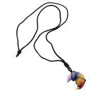 MAGICLULU Collar de Mujer Colgante de Luna de Piedra Brillante Negra | Joyería para Mujer, Estilo Jaula Cuerda, Uso en Concierto y Disfraz, Acabado Vibrante
