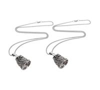 MAGICLULU collar para mujer antiguo envejecido guardián jinete mini Collar unisex collares para hombres colgante de joyería de animales Buena suerte Acero inoxidable Silver