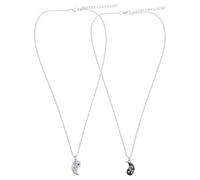 MAGICLULU Collares Juego Colgante Yin Yang en Aleación Segura, Longitud Ajustable y Diseño para Amistad y Cariño, Obsequio Adecuado para Novio y Novia, Conjunto de 2 Collares