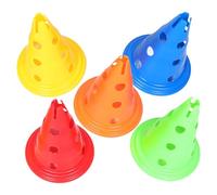 MAGICLULU Conos de Entrenamiento Deportivos para 30 Cm Base Redonda y Agujeros, Set de 5 Piezas de Plástico Resistente para Fútbol, Baloncesto y Ejercicios de Coordinación al Aire Libre