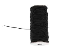 MAGICLULU Cordón Elástico Negro de 3mm para Joyería y Abalorios, Hilo de Poliéster Redondo de 91 Metros, Adecuado para Fabricación de Pulseras y Manualidades Delicadas