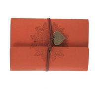 MAGICLULU Cuaderno Retro de Viaje A6 Hojas Sueltas, Papel Kraft Naranja, 75 Páginas sin Renglones, Portátil Creativo para Notas y Agenda Diaria