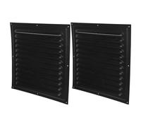 MAGICLULU Cubierta de Ventilación Cuadrada y Fácil Instalación 2 Piezas de Hierro Negro Persianas Ajustables, para Flujo de Aire en Casas