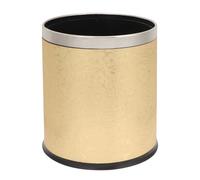 MAGICLULU Cubo Doble Capa y Base Reforzada Estilo Europeo Redondo de Basura de Plástico Dorado Compacto y Hermético para Baño y Hogar