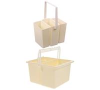 MAGICLULU Cubo para Lavar Pinceles 2 Piezas, Organizador y Limpiador Multifuncional Desmontable, Accesorio de Artista Portátil, Contenedor de Pinceles de Acuarela, Color Amarillo,