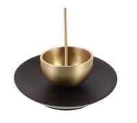 MAGICLULU Cuenco de Latón Mini con Base y Mazo, Instrumento de Musicoterapia para Meditación, Yoga y Reiki, Accesorio Portátil para Relajación y Equilibrio de Chakras