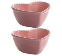 MAGICLULU Cuencos de Cerámica Superficie Antiadherente Juego de 2 Forma de Corazón y Horneado Uniforme para Postres y Ensaladas de Frutas Ideales para Hacer Pudin y Pequeños Pasteles
