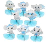 MAGICLULU Decoración Colgante de Animales en Forma de Panal Elefantes Pequeños Azules 8 Piezas Papel para Fiestas Infantiles Accesorio para Recuerdos y Manualidades de Fiesta