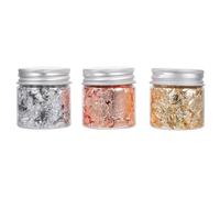 MAGICLULU Decoración de Uñas DIY Láminas de Purpurina en 3 Botellas para Diseños en Uñas Naturales y Artificiales en Casa