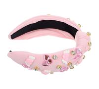 MAGICLULU Diadema Ancha con Nudo y Cristales para San Valentín Accesorio Joya para Mujer con Diseño de Alas y Corazones Cintillo Brillante para Fiesta y Look Romántico