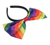 MAGICLULU Diadema Arcoíris Lazo Grande de Tela Elástica para Mujer y Hombre, Accesorio de Orgullo Colorido, Diadema Cómoda y Ajustable para Fiestas, Desfiles y Uso Diario