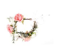 MAGICLULU Diadema con Velo Floral Tocado de Boda Diadema con Rosas para de Novia Flor Falsa